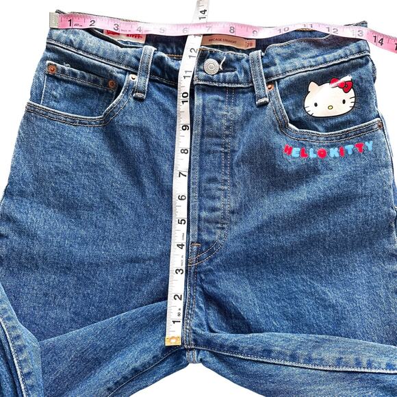 Levi’s x Hello Kitty Ribcage Straight Ankle Jean Button Fly Denim Blue 28 - Picture 15 of 15